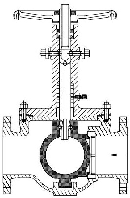 unidirectional-orbit-ball-valve-sectional-drawing