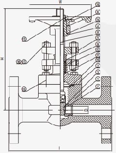 drawing of RTJ api 602 gate valve