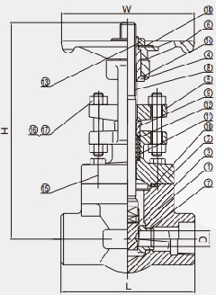 Drawing of BB api 602 gate valve