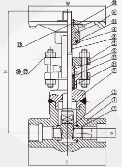 drawing of WB api 602 gate valve