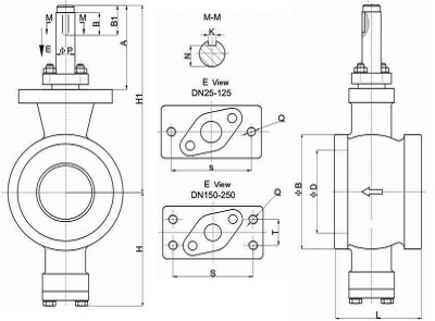 Drawing wafer type v port ball valve。
