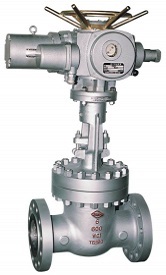 API 600 wedge gate valve with an electric actuator