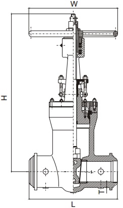 G.A drawing of pressure gate valve