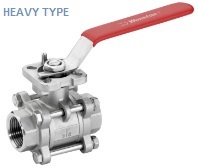 heavy type ss 3 piece ball valve with mounting pad