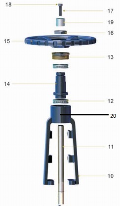 Part 2 of explosive view of soft seal knife gate valve