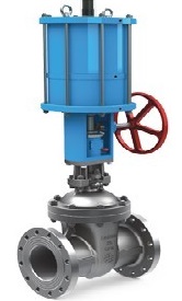 API 600 Gate Valves with a pneumatic actuator