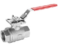 Stainless steel 2 piece ball valve with mounting pad, 1000 wog.