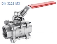 Stainless Steel 3 Piece Ball Valve DIN 3202 M3