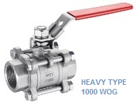 heavy type stainless steel 3 piece ball valve