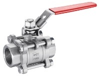 light type stainless steel 3 piece ball valve, 1000 WOG.