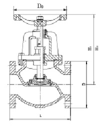 Drawing of 10K globe valve.