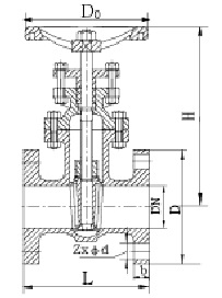 Drawing of 10K non rising stem gate valve.