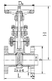 Drawing of 10K OS&Y gate valve.