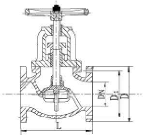 Drawing of 125/150LB globe valve.