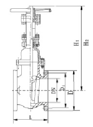 Drawing of 125LB OS&Y gate valve.