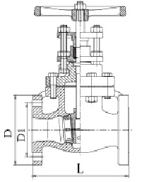 Drawing of 250LB non rising stem gate valve.