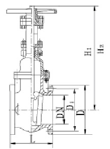 Drawing of 250LB OS&Y gate valve.